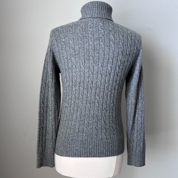 Magaschoni 100% Cashmere Gray Cable Knit Turtleneck Sweater Medium - Picture 11 of 15